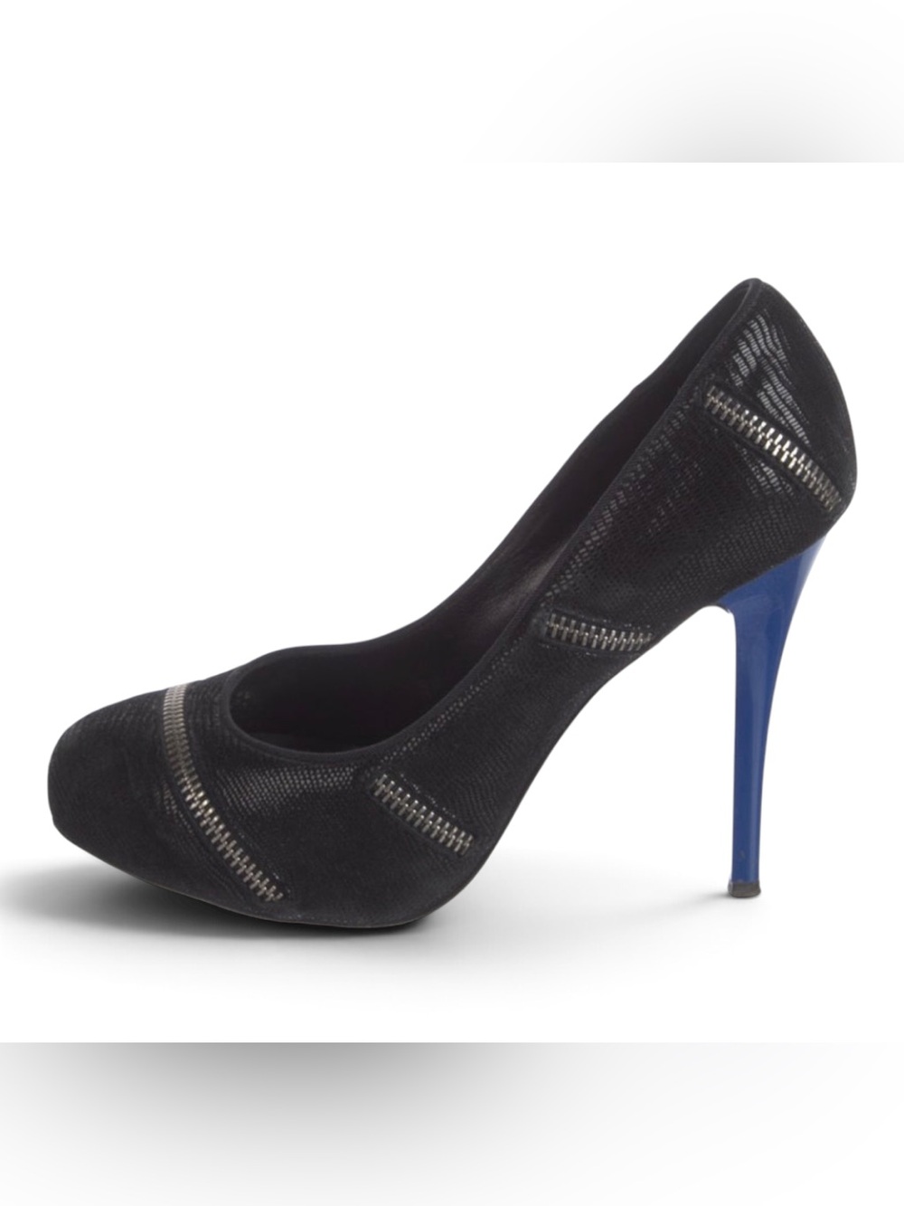 Giuseppe Zanotti Black Pump with Blue Stiletto Heel
